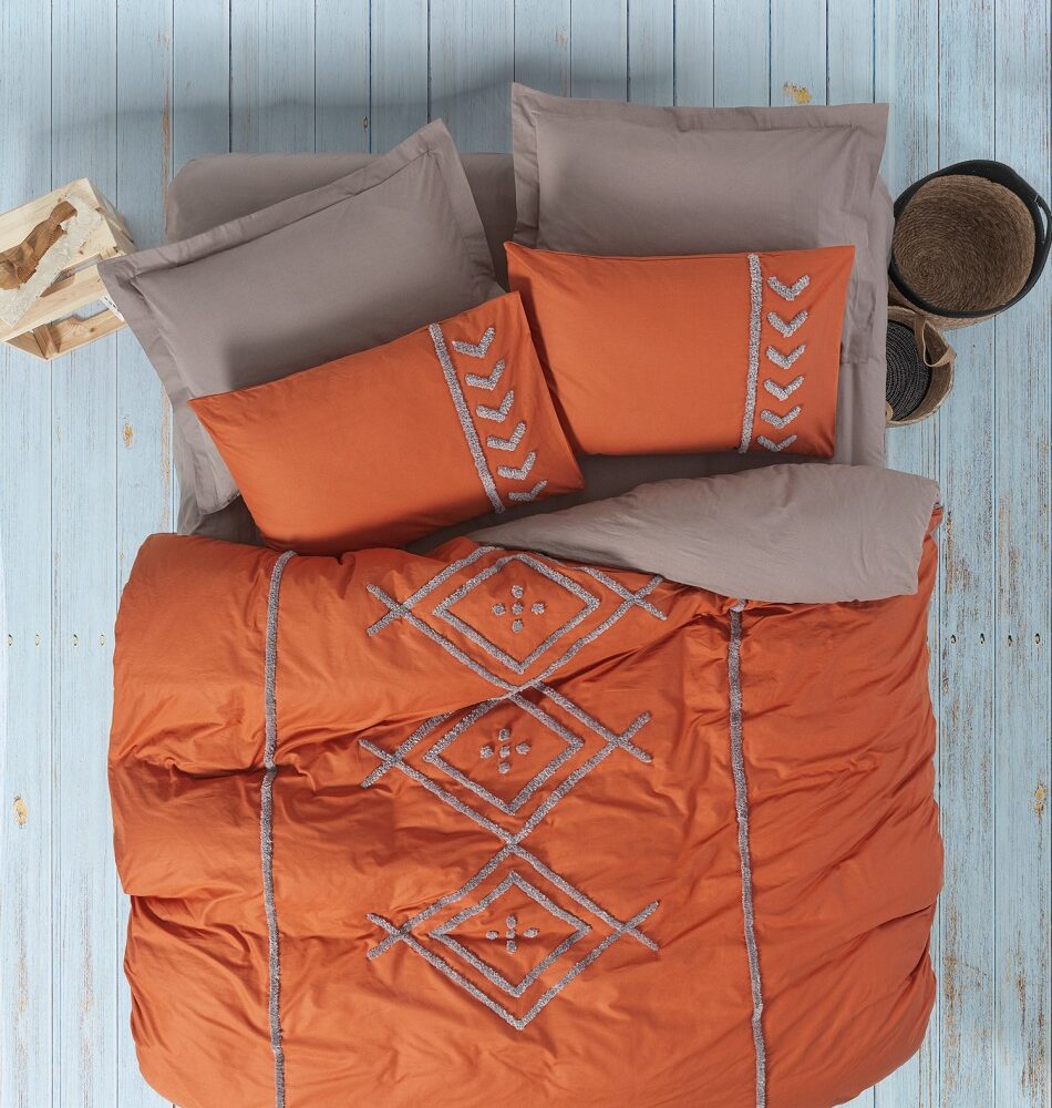 Lenjerie de pat cu broderie – Puff Nakisli – Cottonbox®