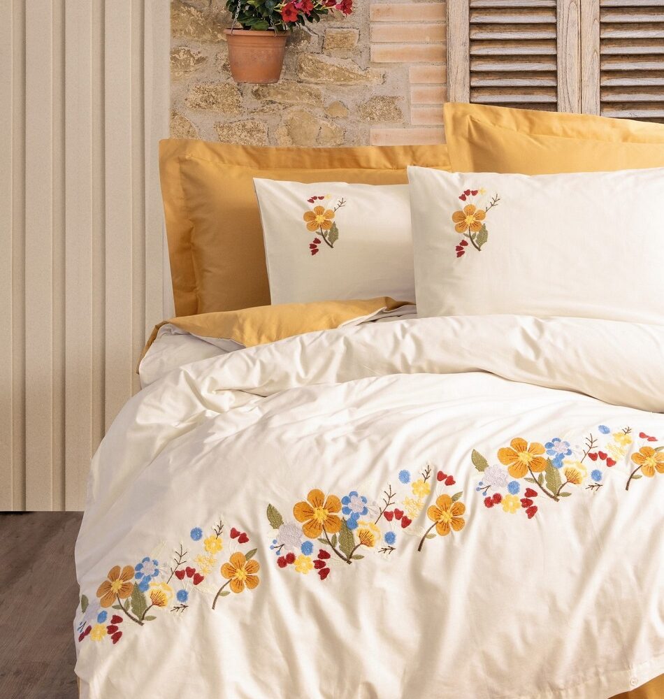 Lenjerie de pat cu broderie – Brode- Colectie DeLuxe