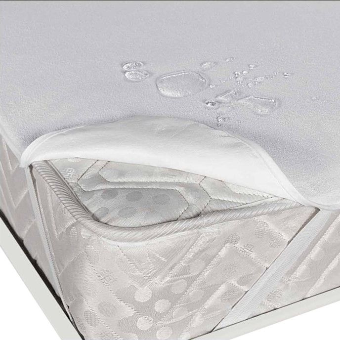 Protectie pat din frotir bumbac 100% impermeabila pentru saltea de 140×200 cm Alb