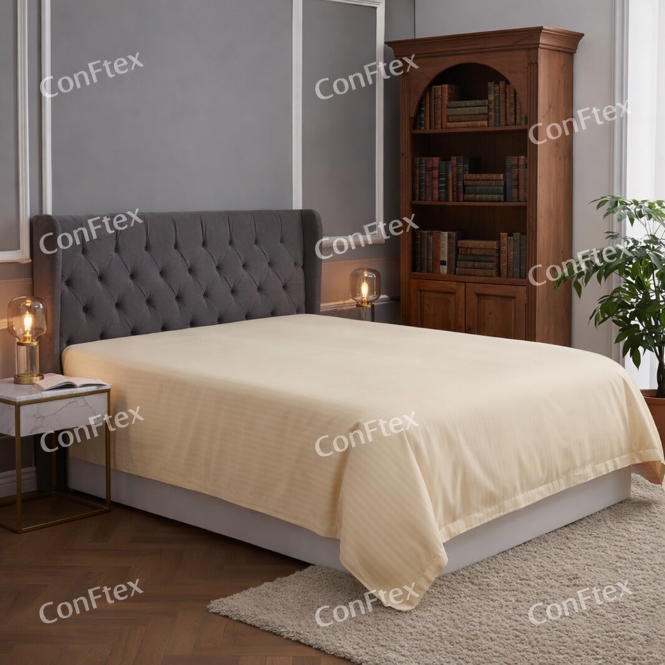 Cearceaf de pat bumbac 100 % damasc-capucino 160×240 cm