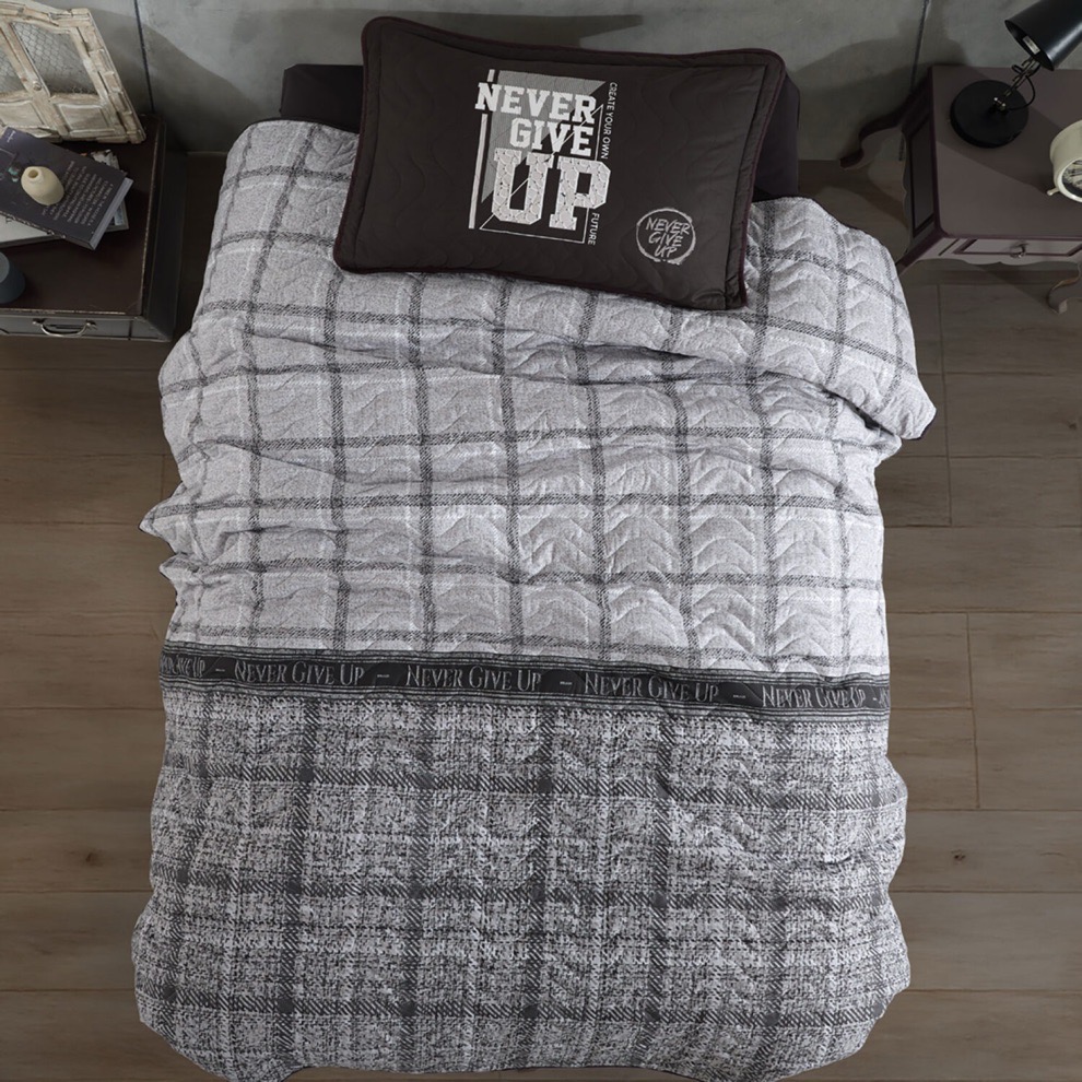 Cuvertură de pat Clasy-matlasată o persoană (NEVER GIVE UP)