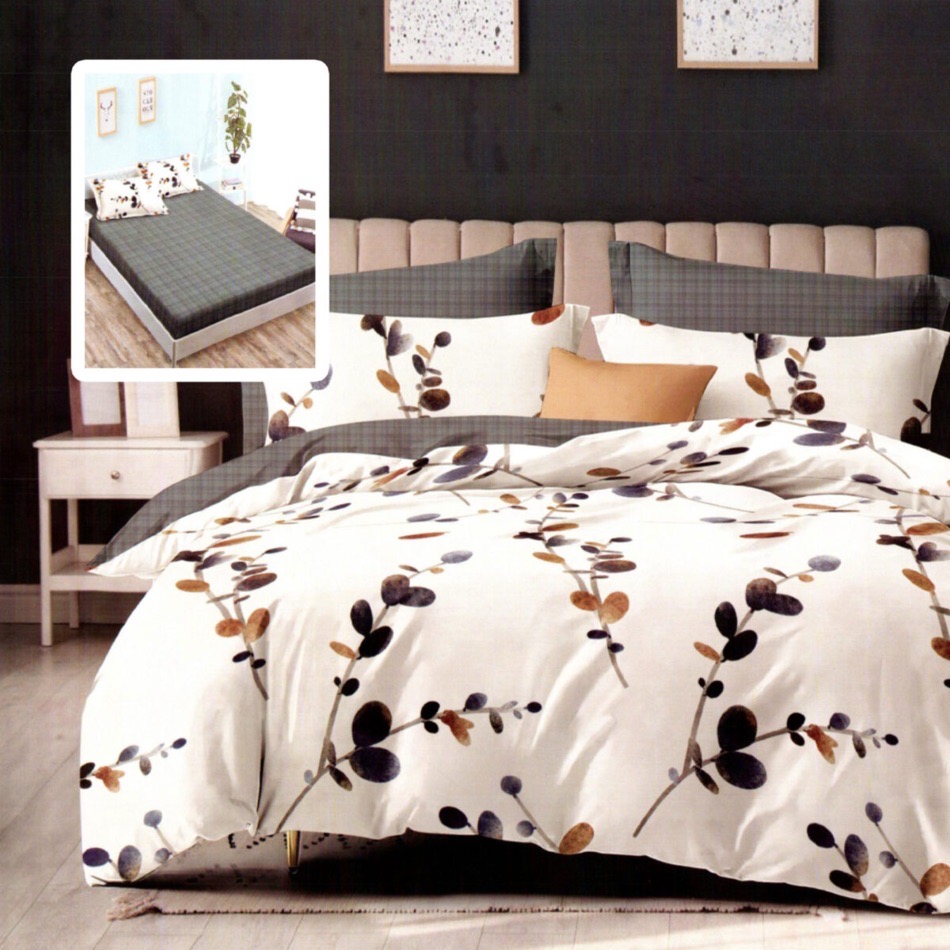 LENJERIE FINET 6 PIESE CU HUSĂ – 160×200 ȘI 180×200 (LUNA-VH)