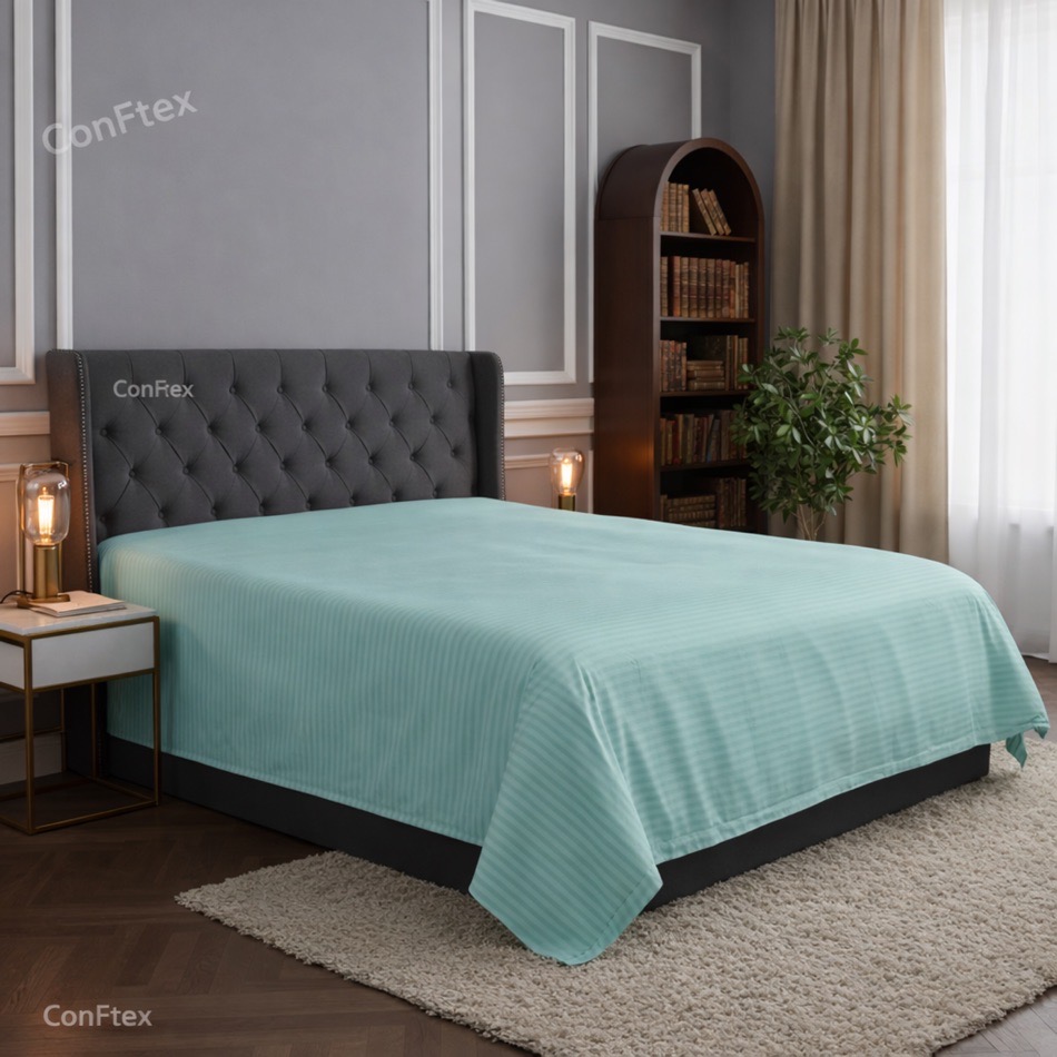 Cearceaf de pat bumbac 100 % damasc-mint 160×240 cm