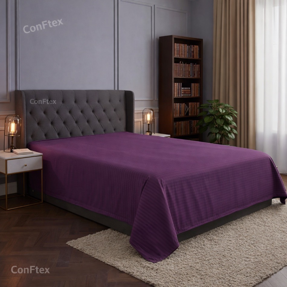 Cearceaf de pat bumbac 100 % damasc-mov 160×240 cm