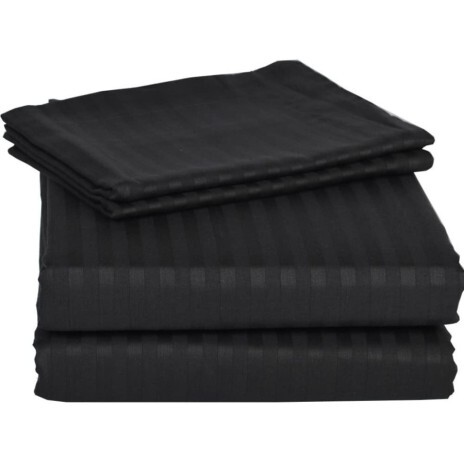Cearceaf de pat policoton damasc-negru 220×240 cm