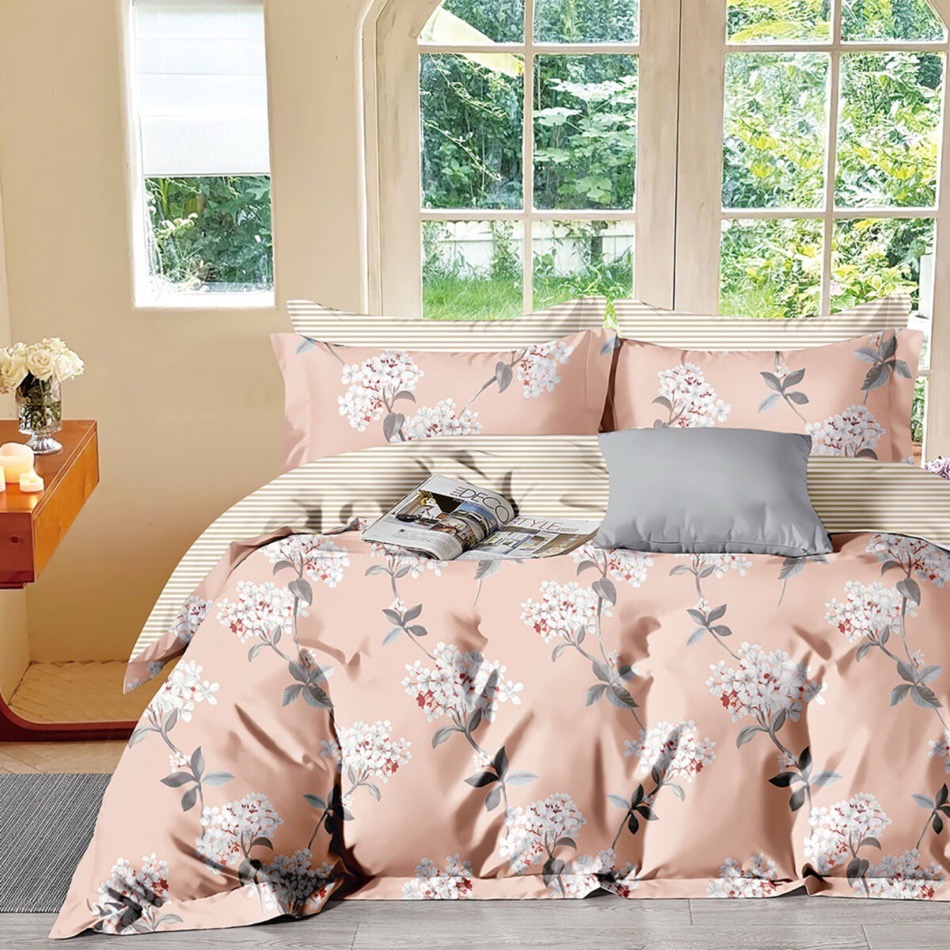 LENJERIE DE PAT PERCALLE IMPRIMAT (PRC185)-o persoana-cutie cadou