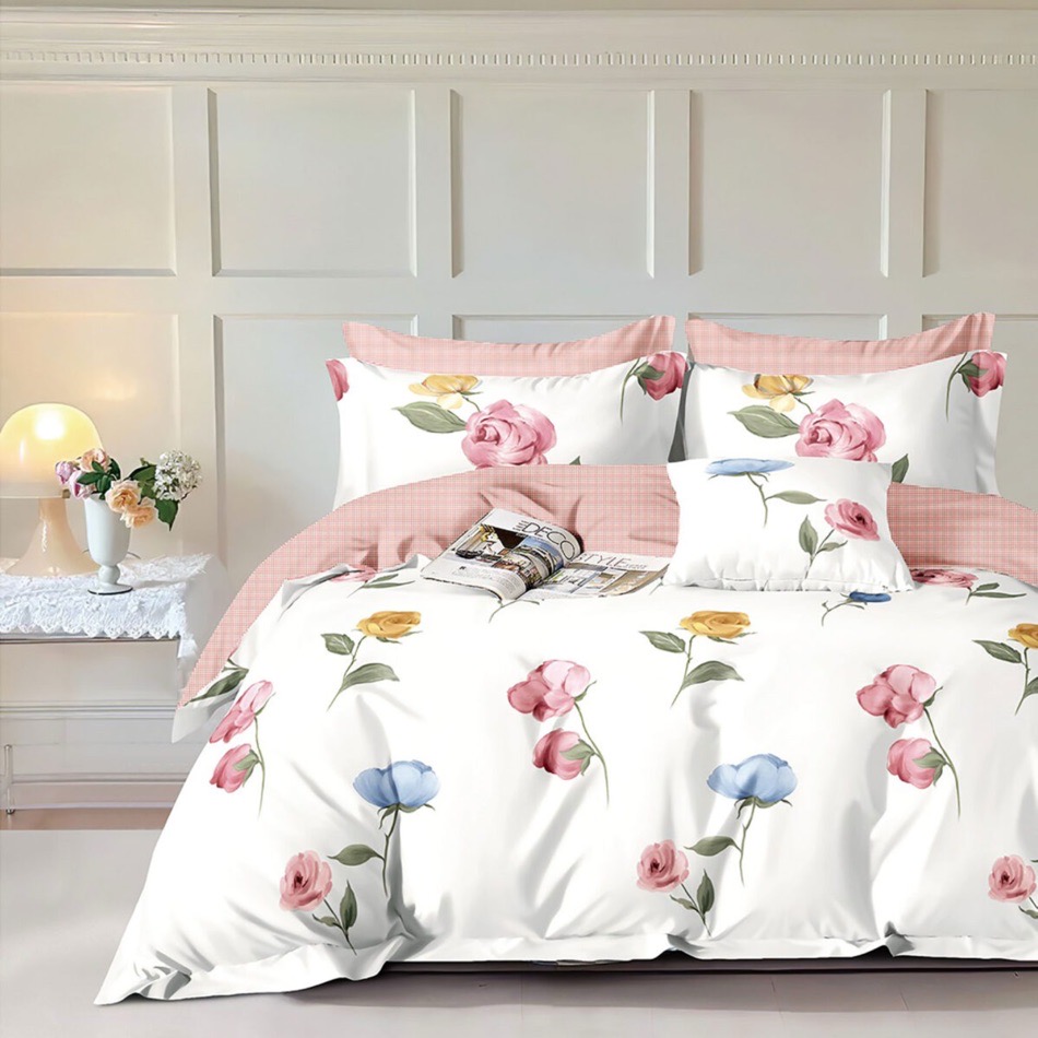 LENJERIE DE PAT PERCALLE IMPRIMAT (PRC194)King Size 6 piese