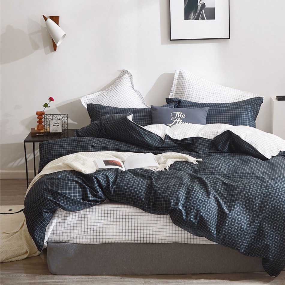 LENJERIE DE PAT PERCALLE IMPRIMAT (PRC199)-King Size 4 piese-cutie cadou