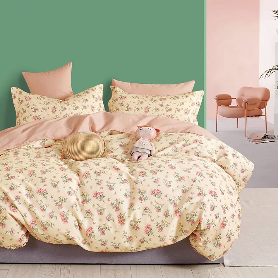 LENJERIE DE PAT PERCALLE IMPRIMAT (PRC91)-o persoana-cutie cadou