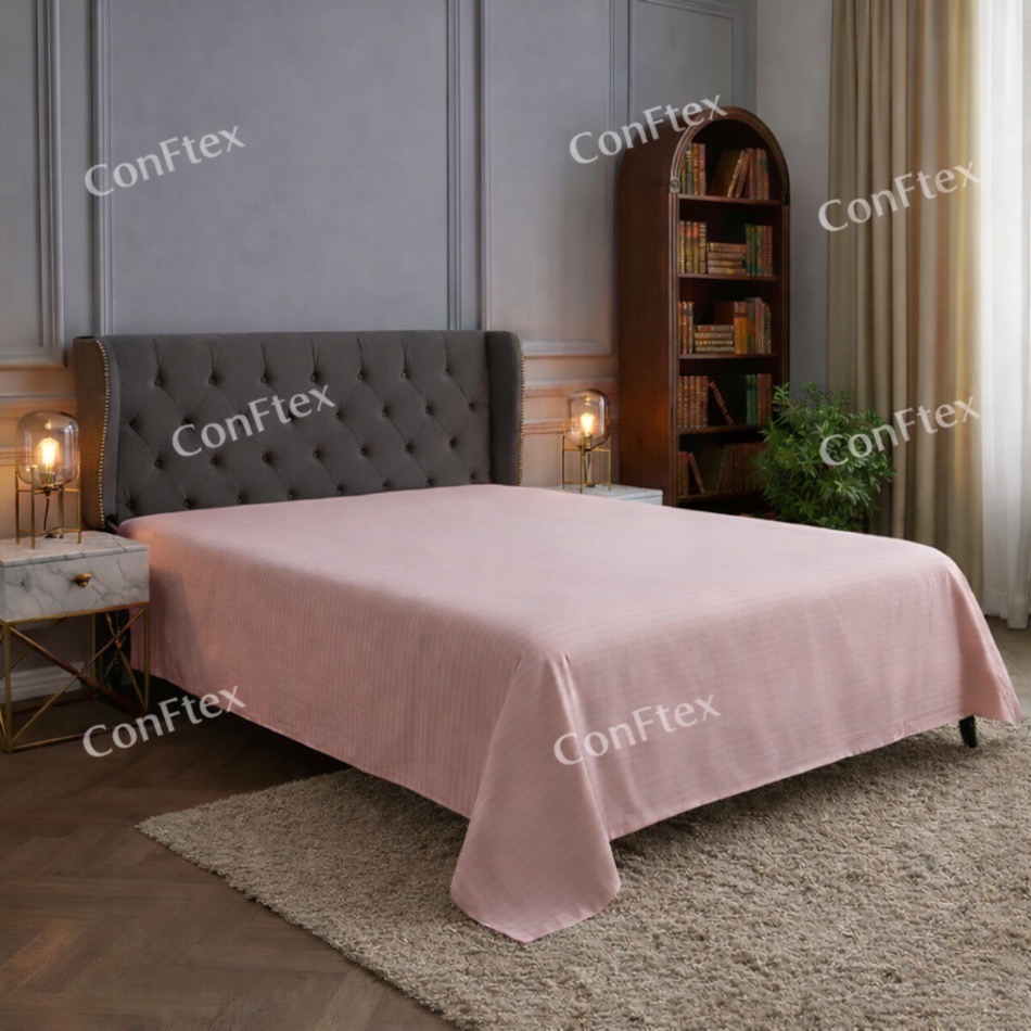Cearceaf de pat bumbac 100 % damasc-roz 160×240 cm