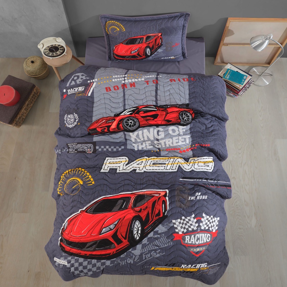 Cuvertură de pat Clasy-matlasată o persoană (RACING TEAM)