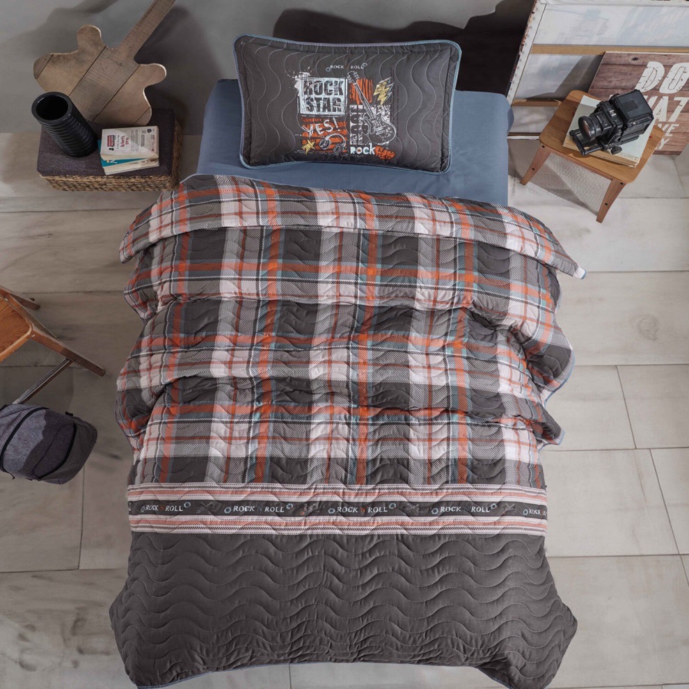 Cuvertură de pat Clasy-matlasată o persoană (ROCK N ROLL)