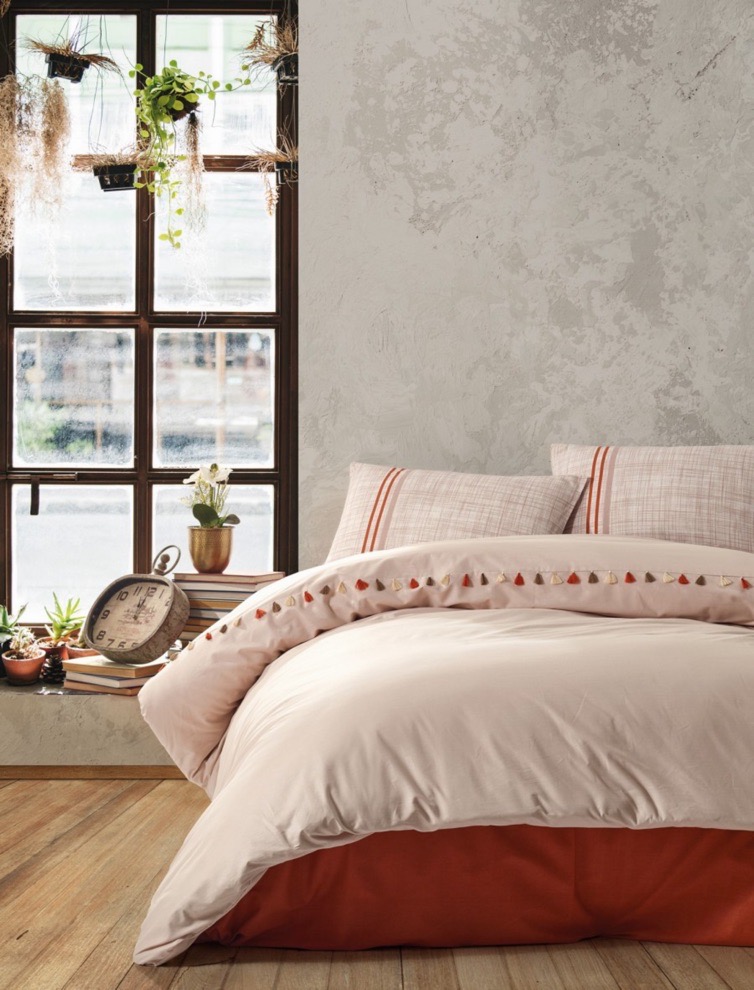 Lenjerie de pat cu ciucuri, bumbac 100% ranforce – Candy