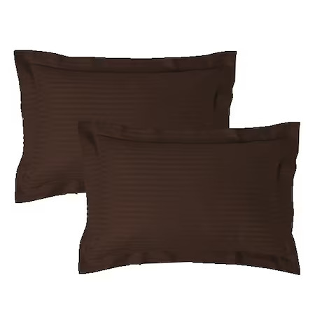 Set 2 fete de perna damasc policoton -maro 50x70cm