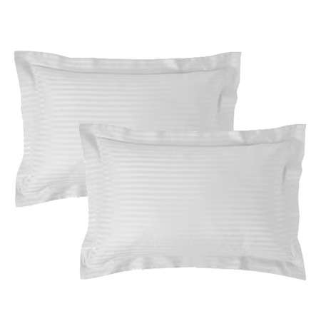 Set 2 fete de perna damasc policoton -alb-50x70cm