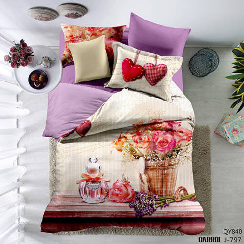 Lenjerie de pat poplin – două persoane (QY-840) cutie cadou