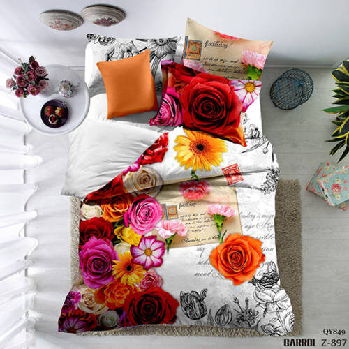 Lenjerie de pat poplin – două persoane (QY-849) cutie cadou