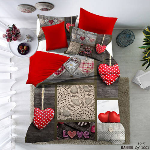 Lenjerie de pat poplin – două persoane (QY-1001)cutie cadou