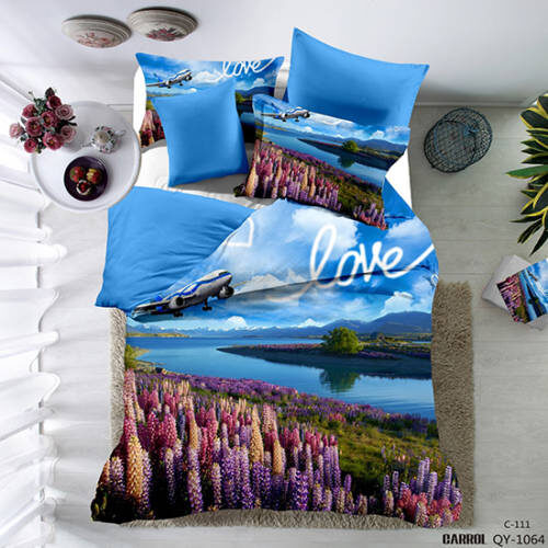 Lenjerie de pat poplin – două persoane (QY-1064)cutie cadou