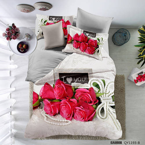 Lenjerie de pat poplin – două persoane (QY-1193)cutie cadou