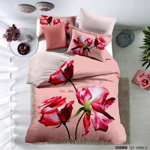 Lenjerie de pat poplin – două persoane (A-QY-1646-C)cutie cadou