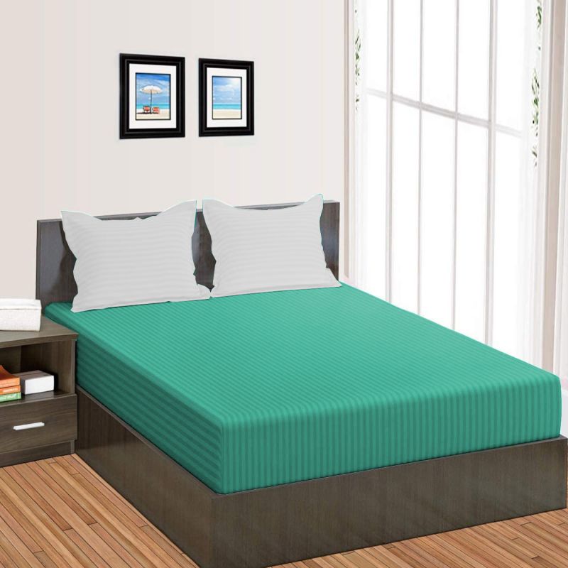 Cearceaf de pat cu elastic Damasc Policoton mint