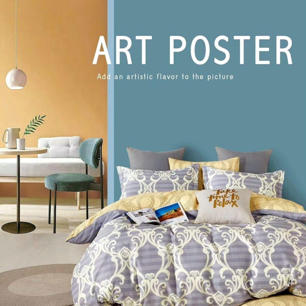 LENJERIE DE PAT PERCALLE IMPRIMAT (PRC55)-o persoana-cutie cadou