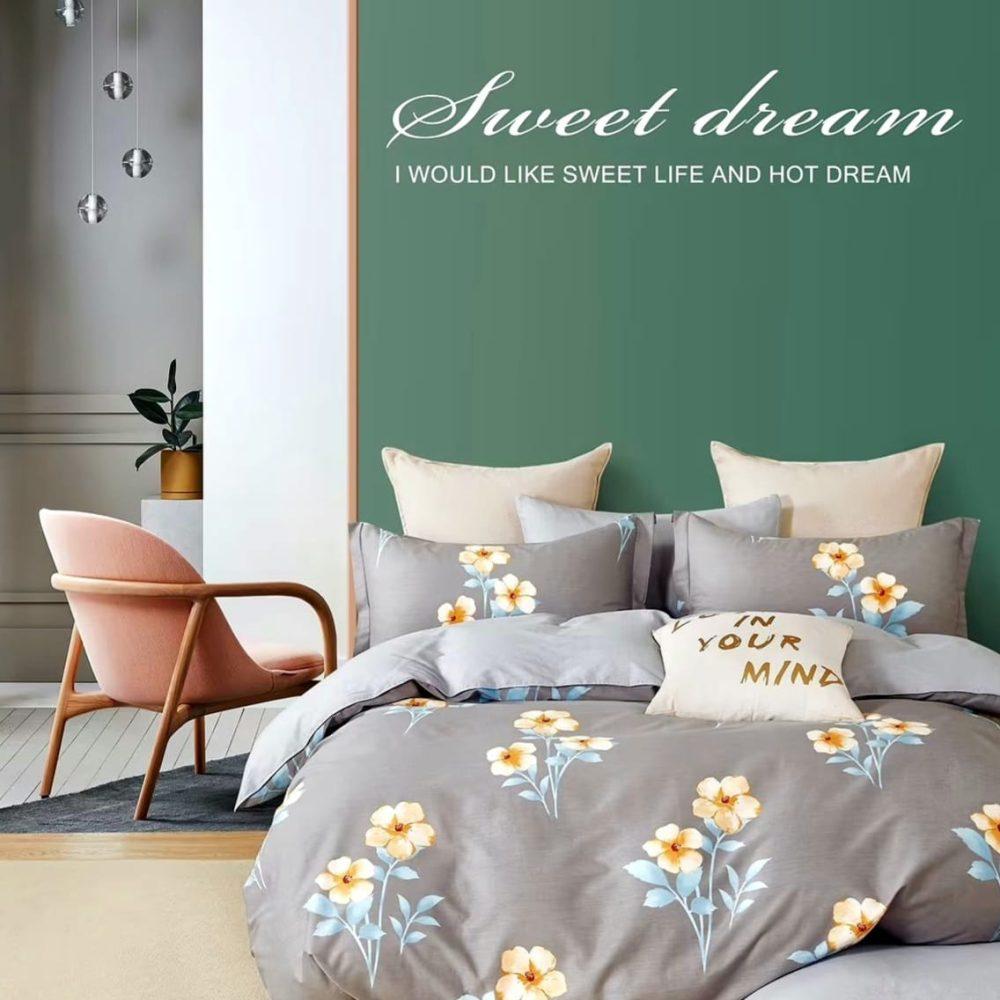 LENJERIE DE PAT PERCALLE IMPRIMAT (PRC53) King size 4 piese-cutie cadou