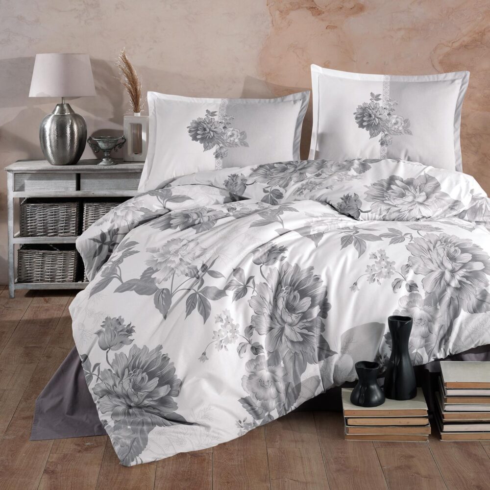 Lenjerie de pat ranforce Clasy king size (ROHAN V1)cutie cadou