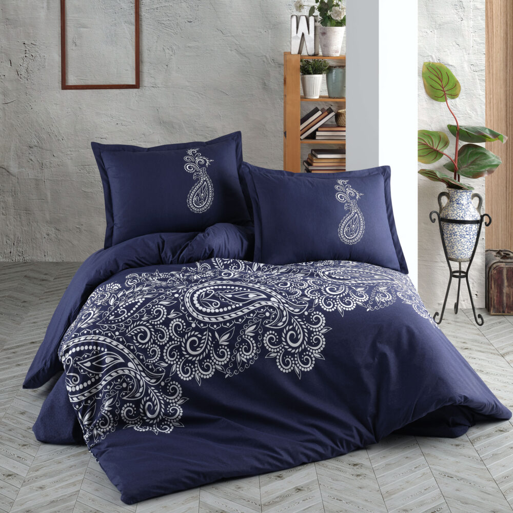 Lenjerie de pat ranforce Clasy king size (NILLA V1)-cutie cadou