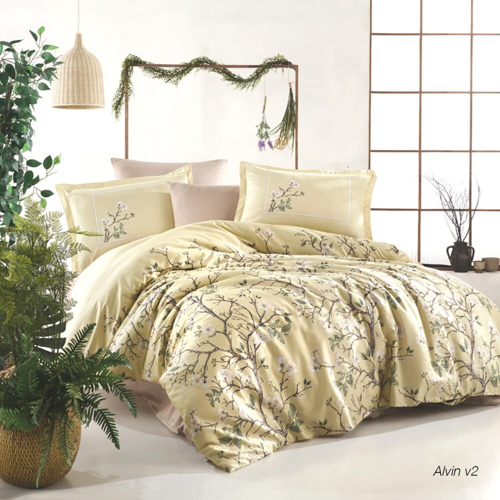 Lenjerie de pat satin Clasy king size (ALVIN V2)cutie cadou