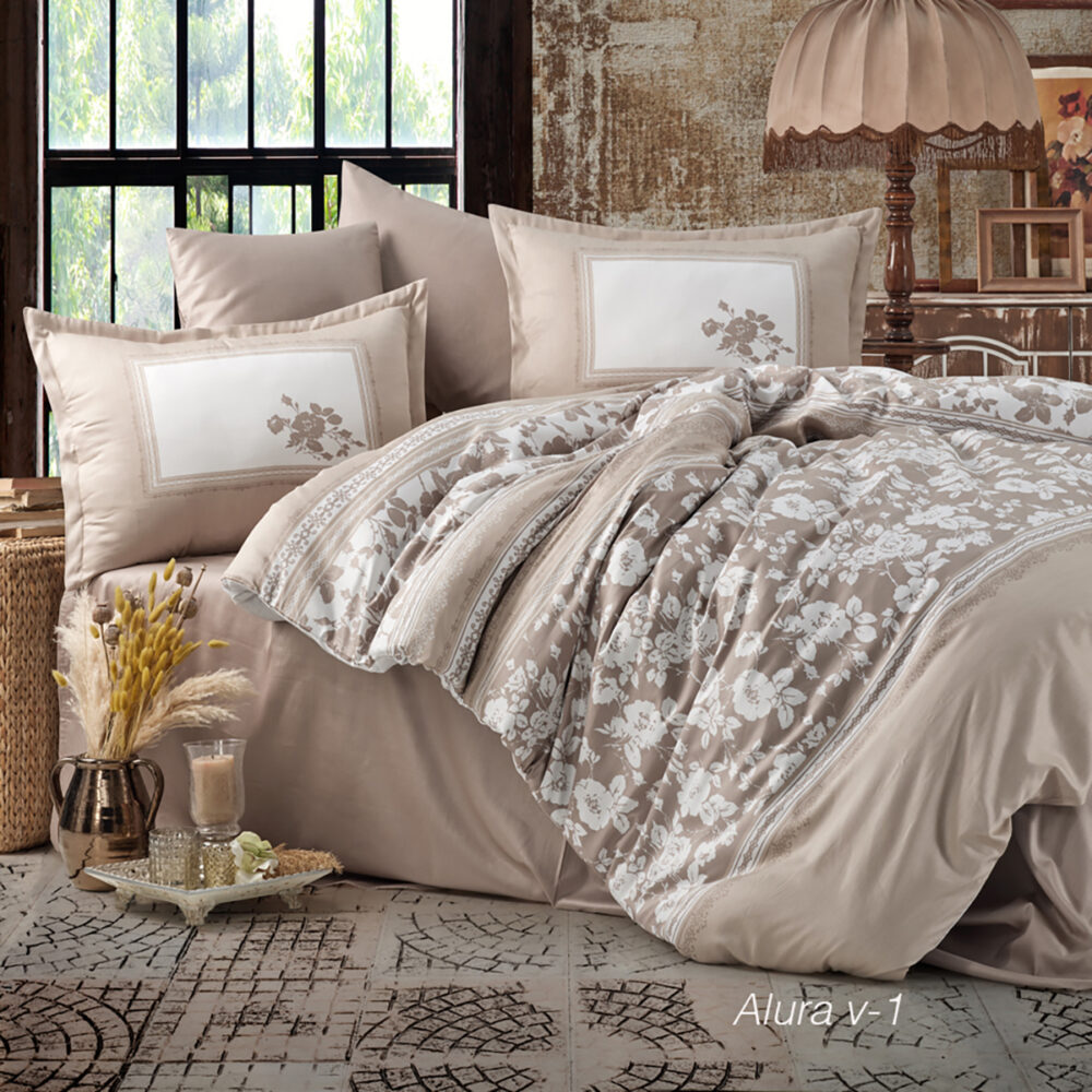 Lenjerie de pat satin Clasy king size (ALURA V1)cutie cadou