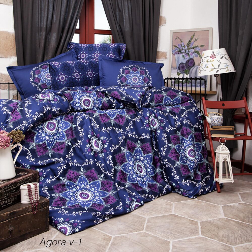 Lenjerie de pat satin Clasy king size (AGORA V1)cutie cadou