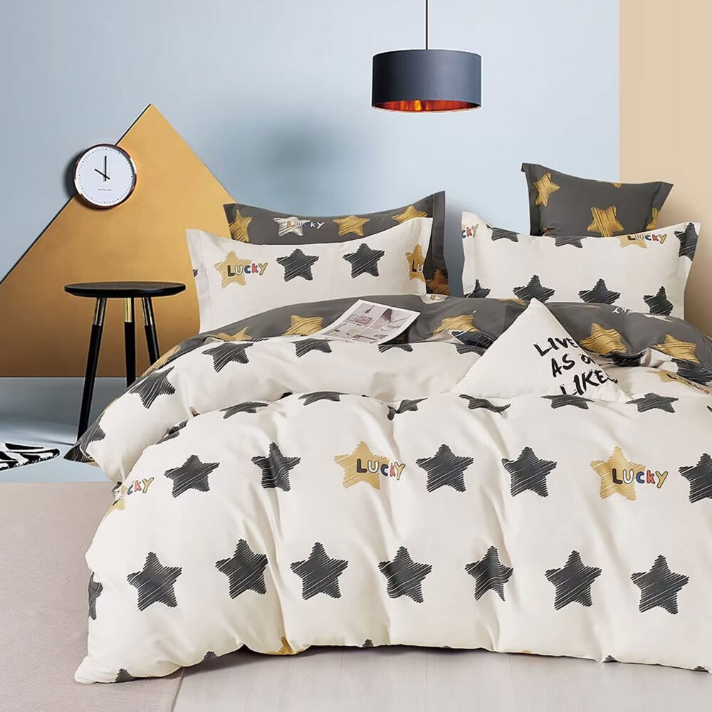 LENJERIE DE PAT PERCALLE IMPRIMAT (PRC81)King Size 6 piese