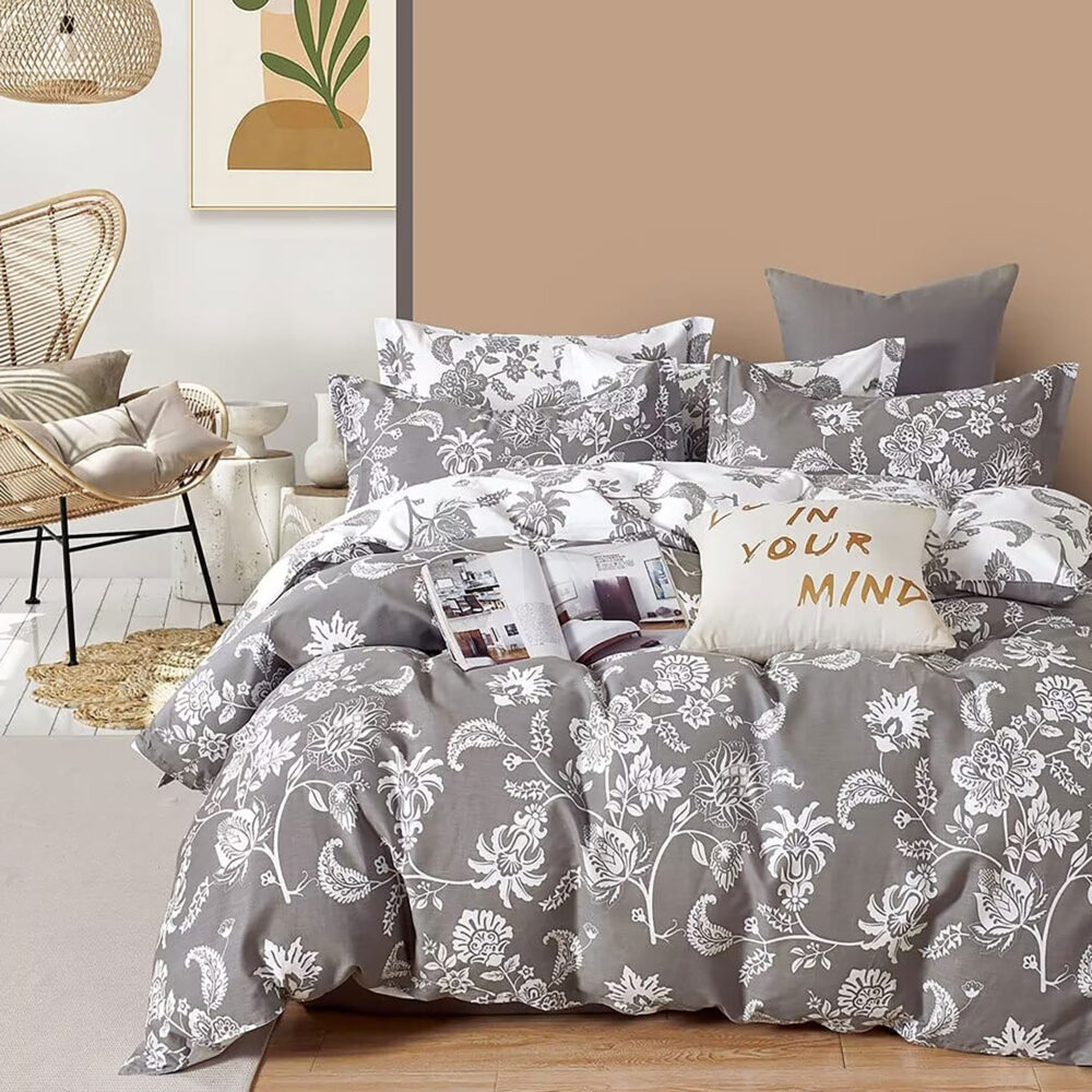 LENJERIE DE PAT PERCALLE IMPRIMAT (PRC99)-King Size 4 piese-cutie cadou