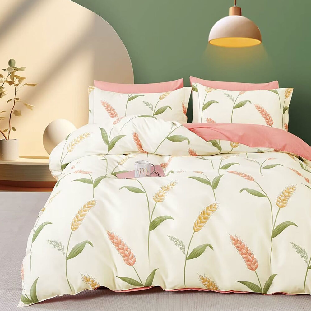 LENJERIE DE PAT PERCALE IMPRIMAT (PRC118)-King Size 6 piese-cutie cadou