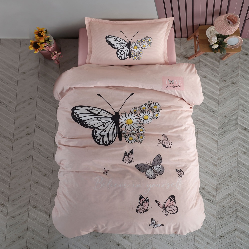 Lenjerie de pat ranforce 100% bumbac – o persoană (Daisy Love v2)