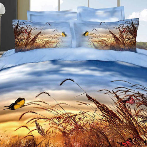 Lenjerie de pat digital print 3D (WHEAT SPICE)