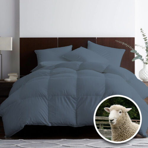 PILOTĂ MATLASATĂ LÂNĂ DAMASC 100% NATURAL – DE IARNĂ – ANTRACIT