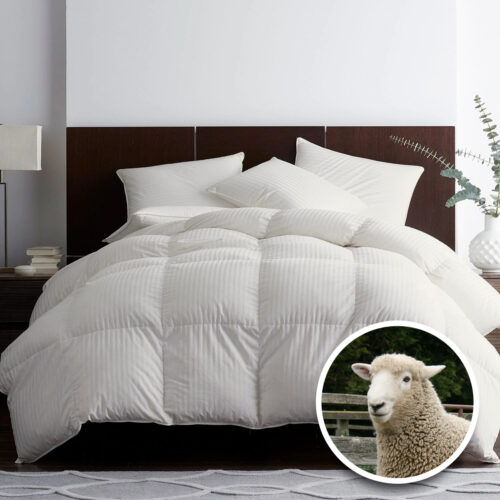 PILOTĂ MATLASATĂ LÂNĂ DAMASC 100% NATURAL – DE IARNĂ – CREM