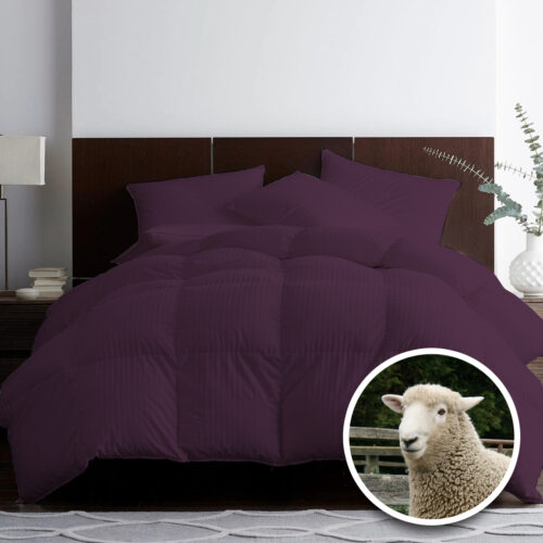 PILOTĂ MATLASATĂ LÂNĂ DAMASC 100% NATURAL–DE IARNĂ-160×210 cm