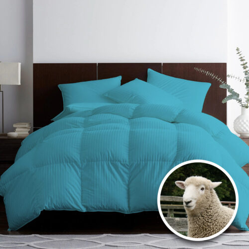 PILOTĂ MATLASATĂ LÂNĂ DAMASC 100% NATURAL – DE IARNĂ – 140×210 cm